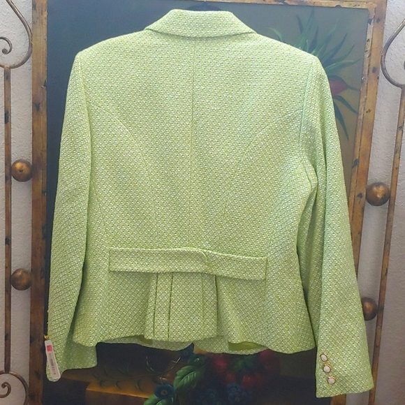 Antonio Melanie Mint Tweed Blazer, 84% Cotton - Picture 2 of 5